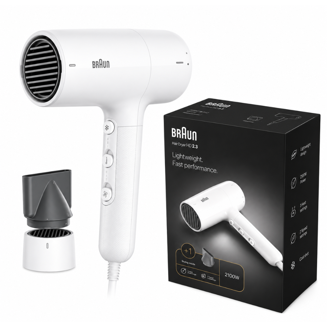 BRAUN HAIR DRYER + STYLER 2100W COMPACE HD2.1