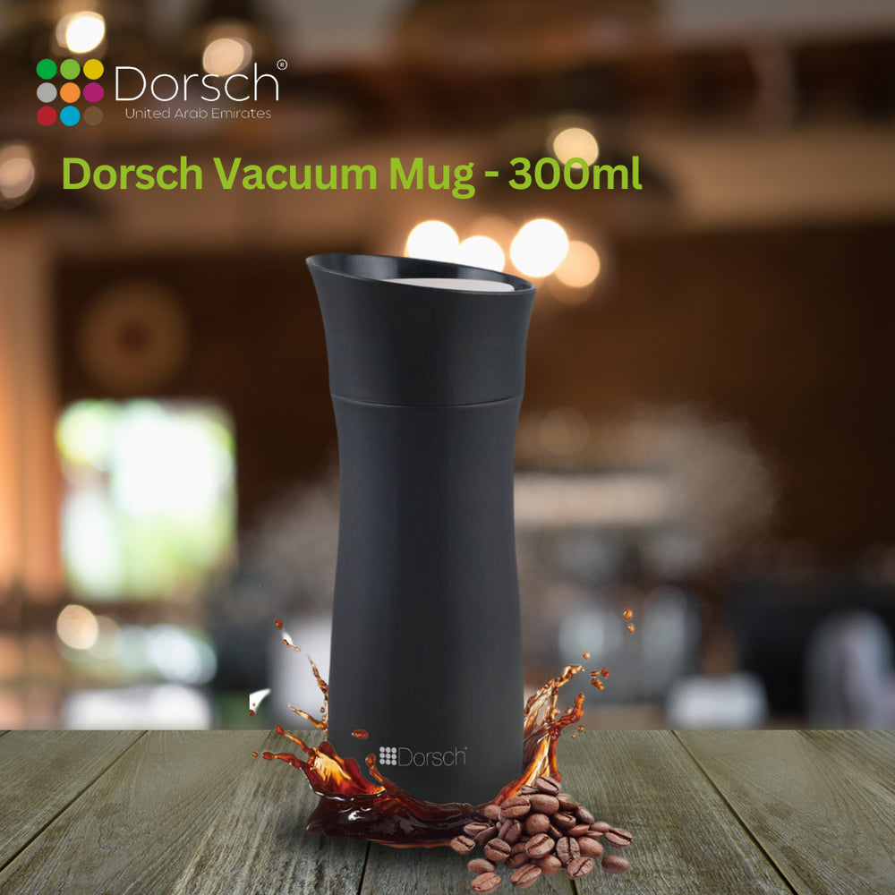 DORSCH Black Metal Mug 300ml with Double Wall Insulation