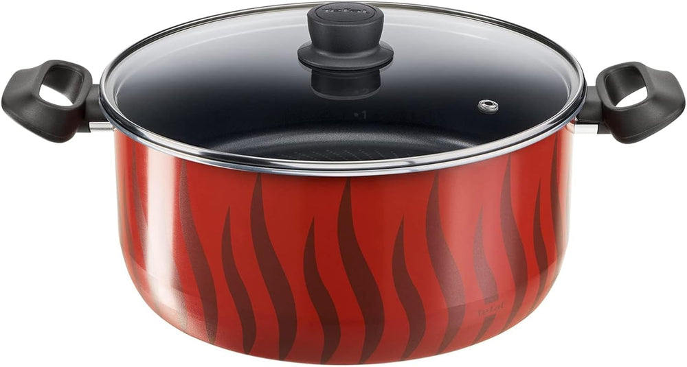 Tefal Tempo Flame – 8Pcs Set: Stewpots 18/22/26/30 + Glass Lids