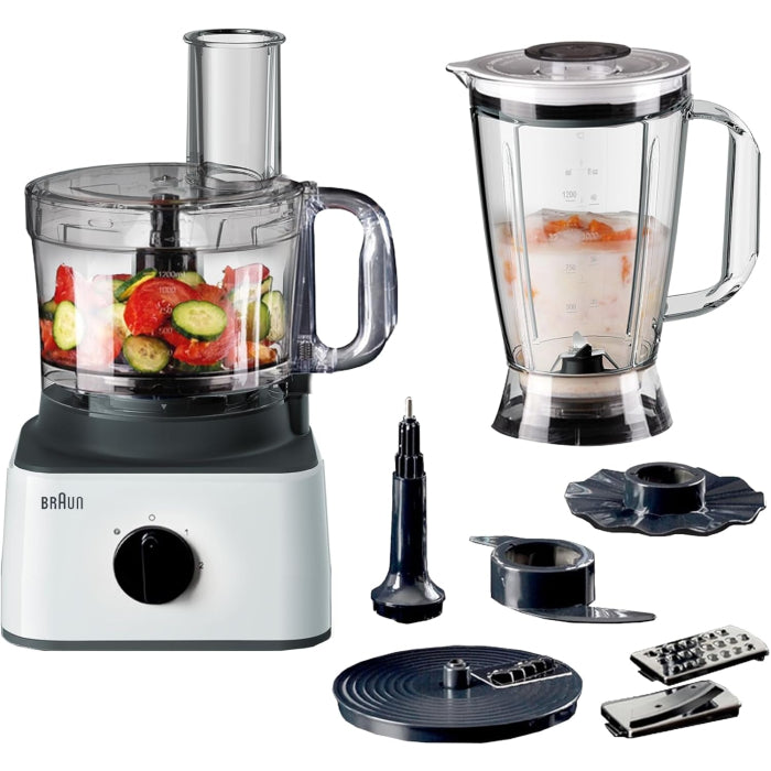 Braun FP0132 Food Processor 750W – White/Black