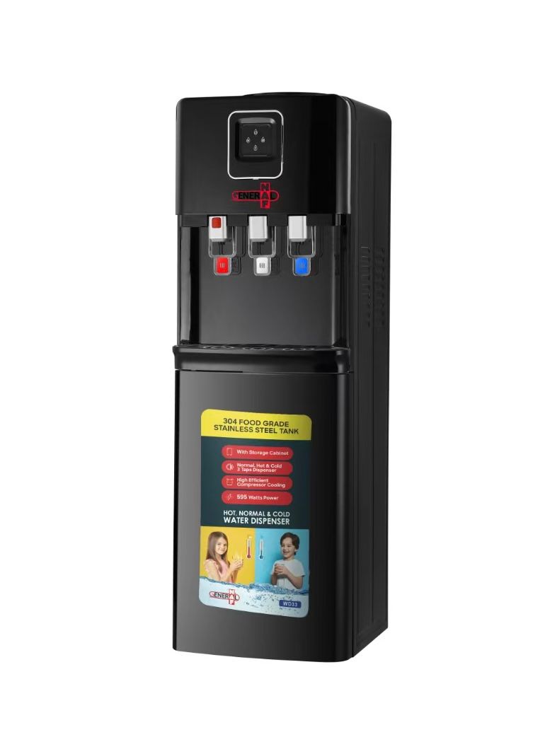 GENERAL NAF WATER DISPANSER HOT/COLD WATER 595w WD-33 BLACK