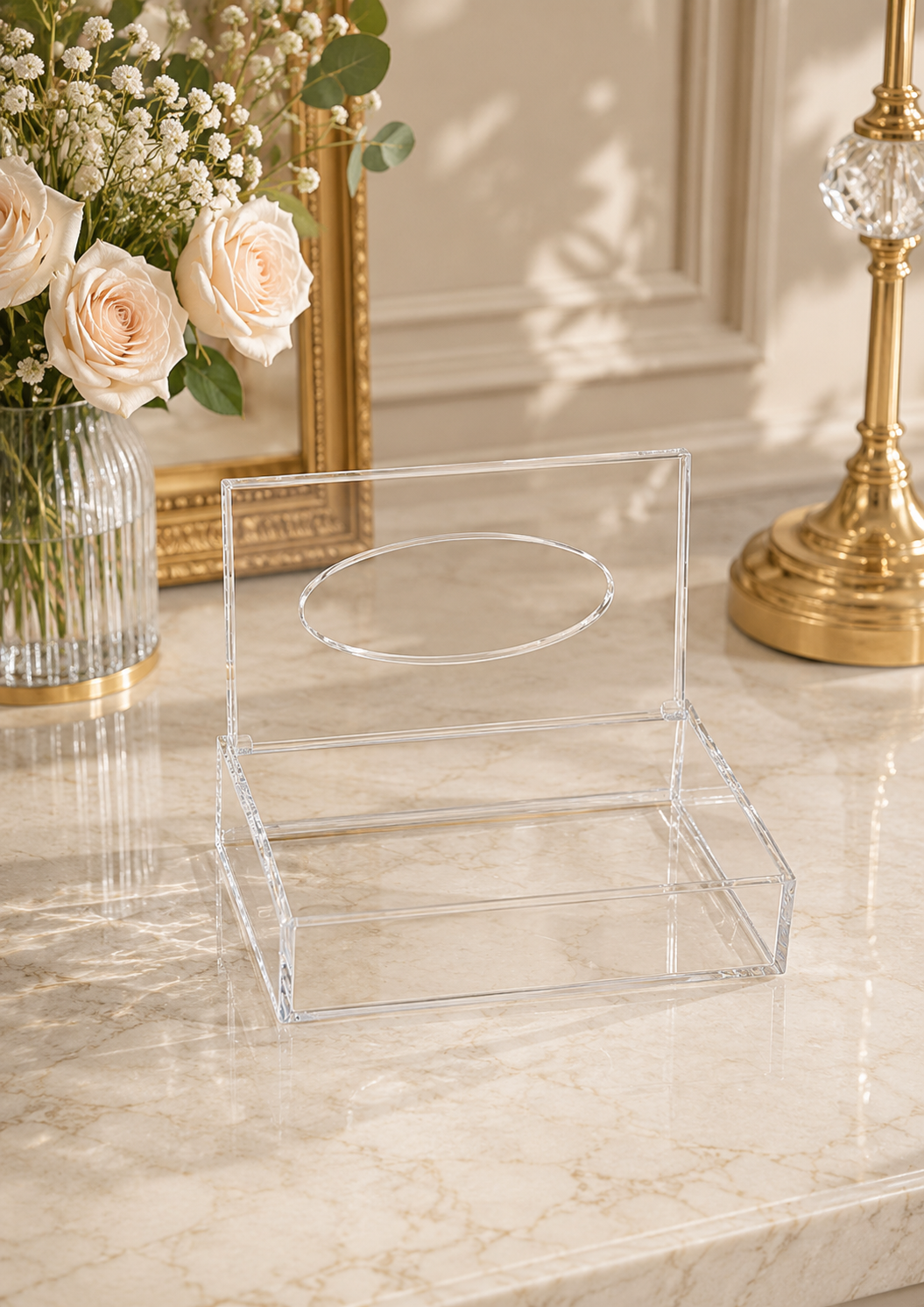 Modern Clear Tissue Holder with Lid