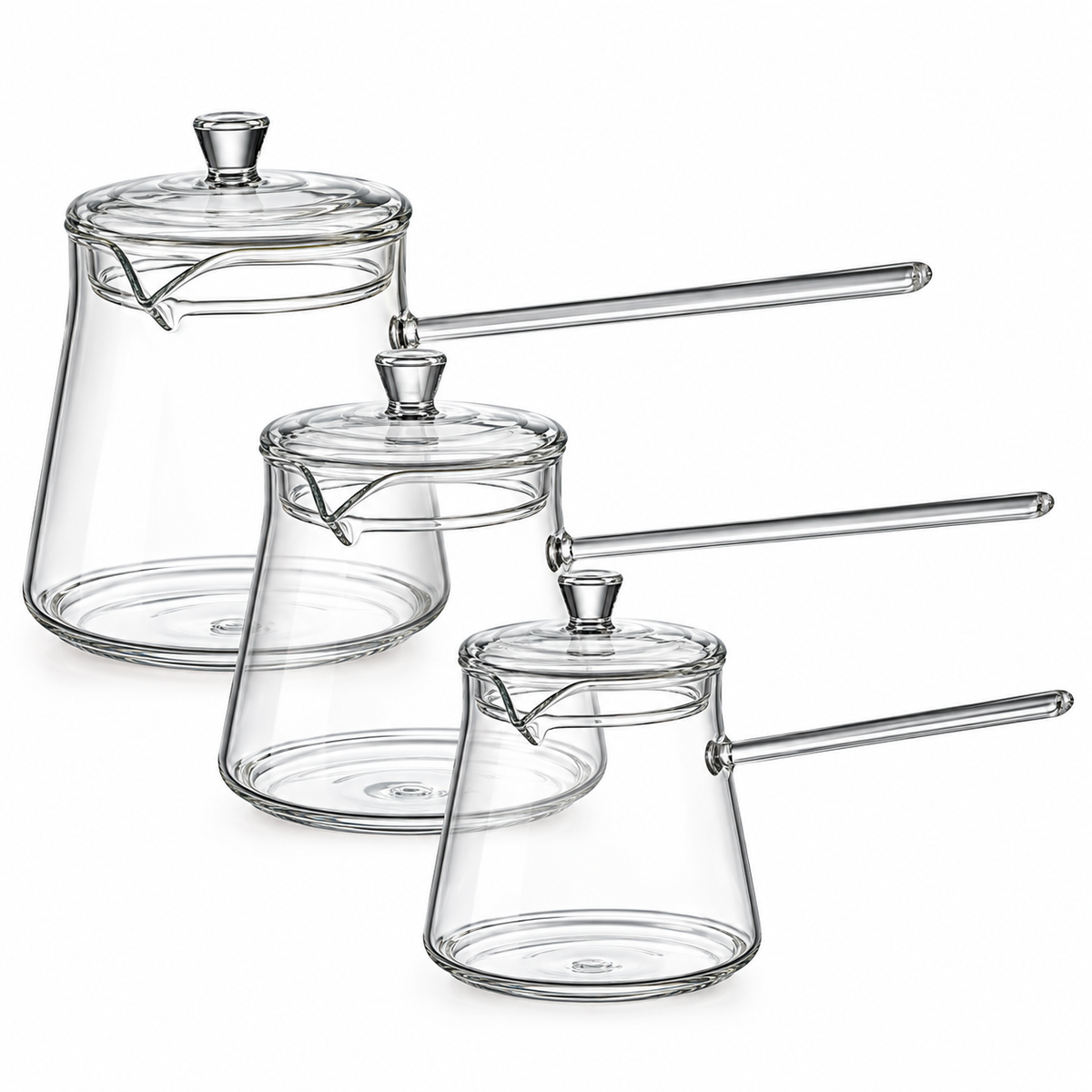 Dorsch Glass Milk Pot Set 3-Piece Borosilicate 320/500/600 ml DH-09250