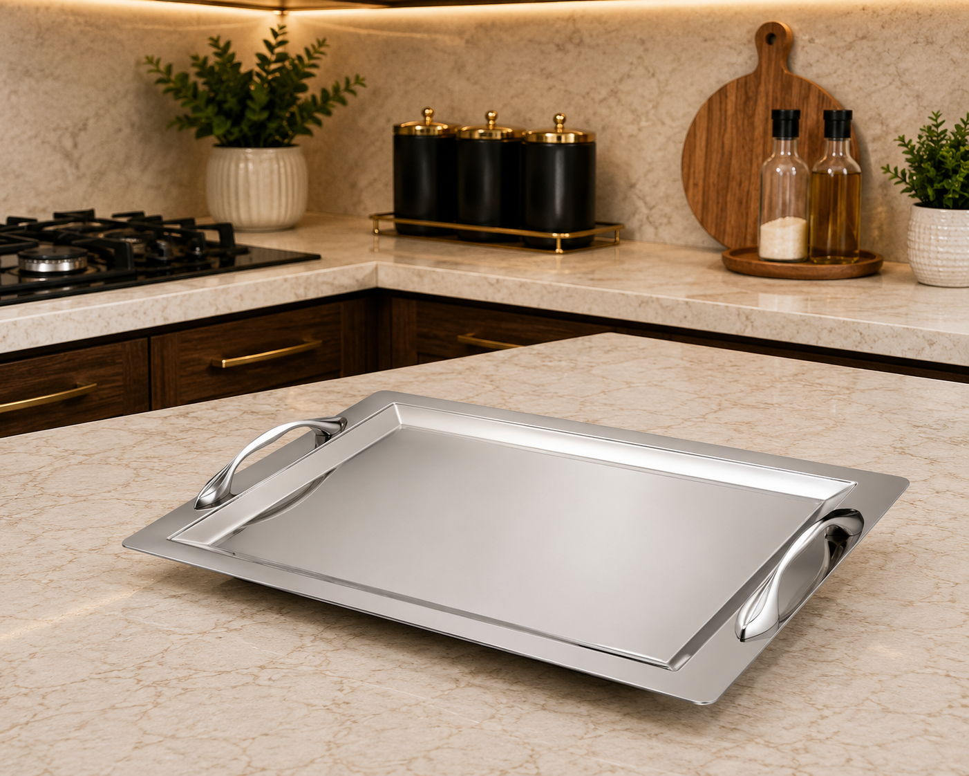 DORSCH Serene Silver 18/10 Stainless Serving Tray