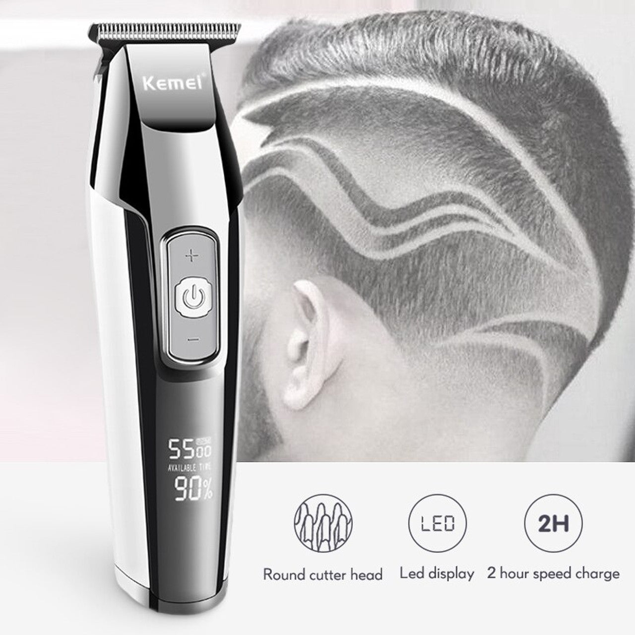 KEMEI Hair Trimmer With Adjustable LCD