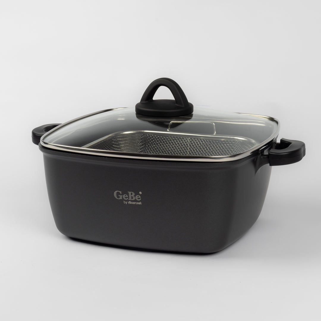 GE BE Venus Fryer Pot W/Lid & Frying Basket 28*28cm BLACK