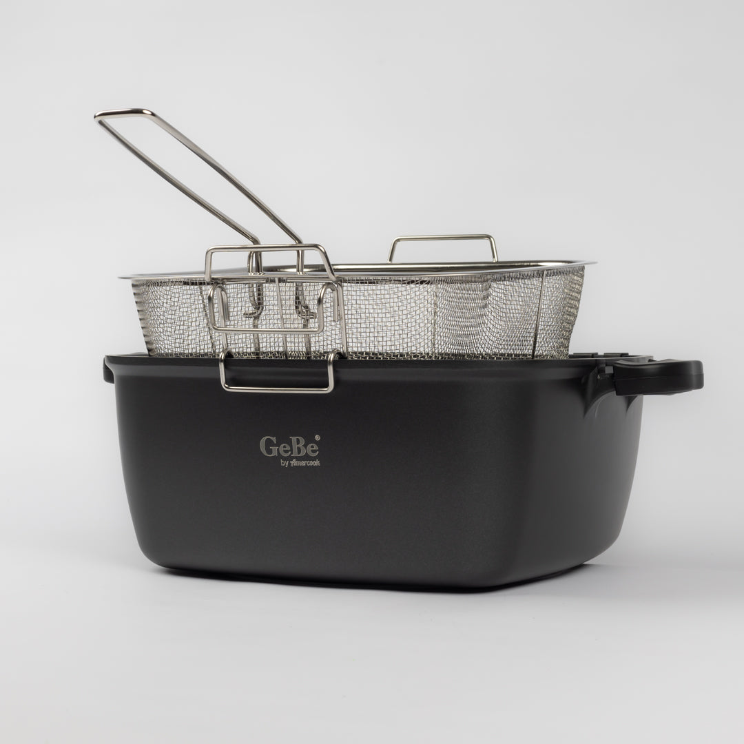 GE BE Venus Fryer Pot W/Lid & Frying Basket 28*28cm BLACK