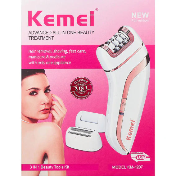 KEMEI 3 In 1 Electric Shaver Lady Care Electric Shaver