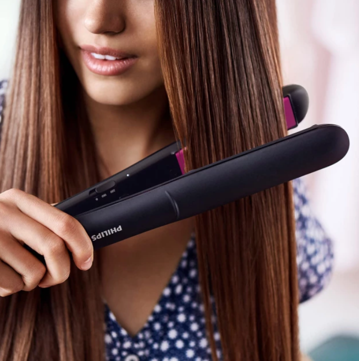 Philips Hair Straightener with Keratin Ceramic Plates 45W - BHS375