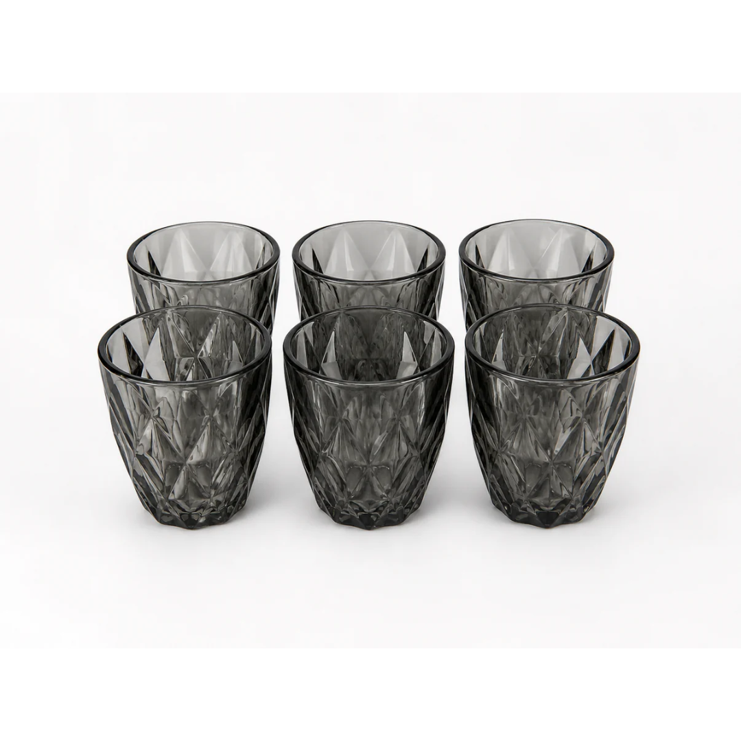 Luxury Smoke Finish Glass Set (6 PCS)
