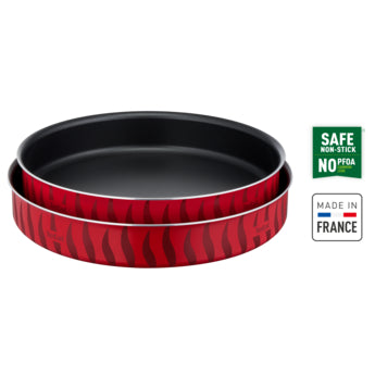 TEFAL J5716683 Tempo Flame 2-Piece Set, Kebbe Dishes 28/30cm