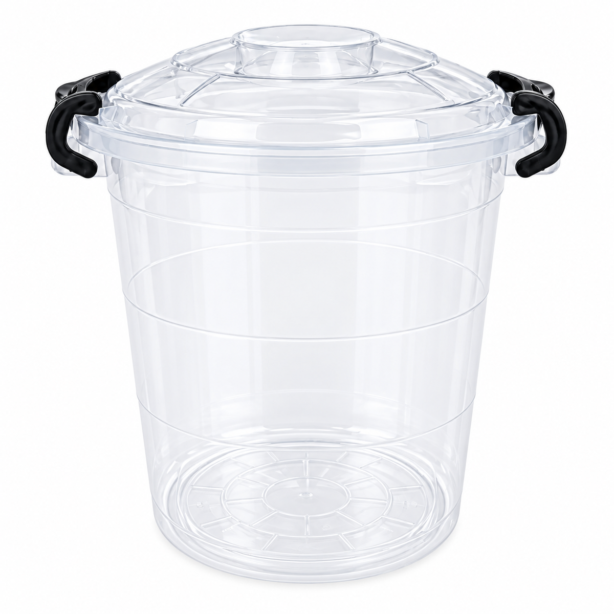 Transparent Storage Bucket with Locking Lid
