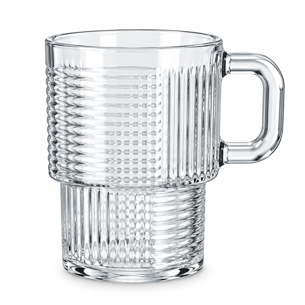 Textured Stackable Glass Mug