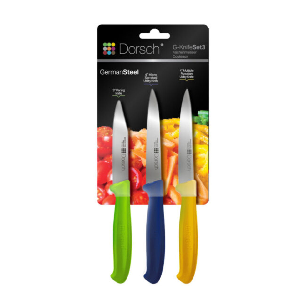 DORSCH Colorful Sharp Knife Set – 3 Pieces