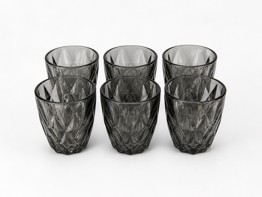 Luxury Smoke Finish Glass Set (6 PCS)