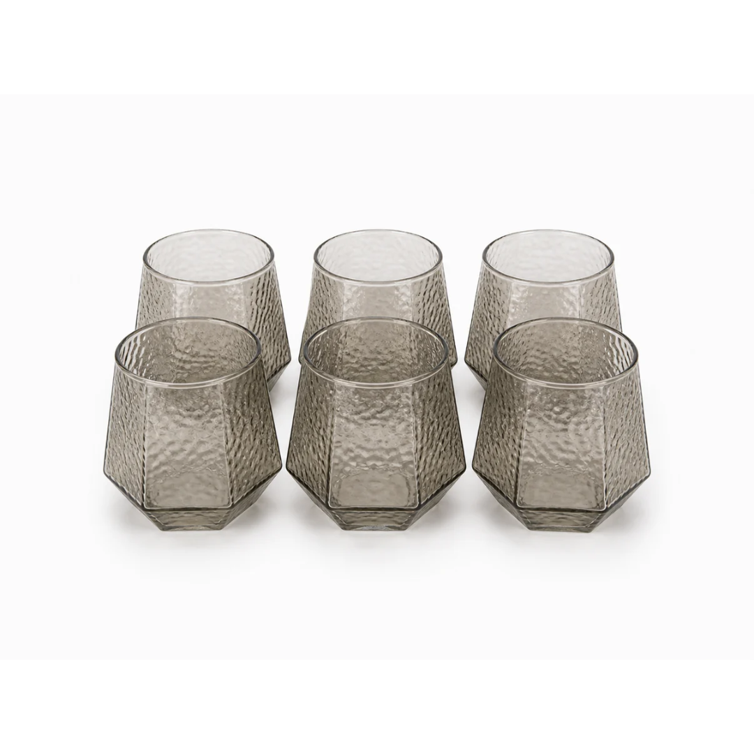 Elegant Textured Glass Set (6 Pieces)