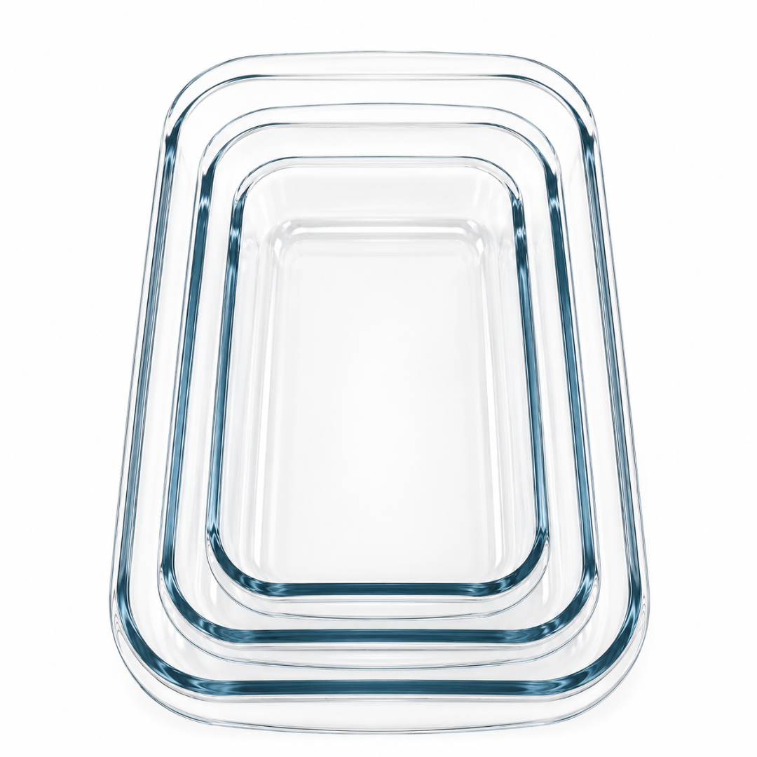 Barella Rectangular Glass Baking Dish Set of 3 Italy