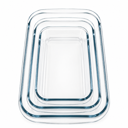 Barella Rectangular Glass Baking Dish Set of 3 Italy