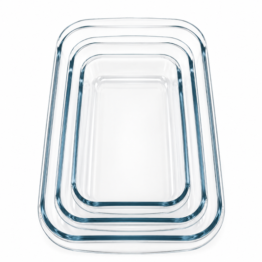 Barella Rectangular Glass Baking Dish Set of 3 Italy