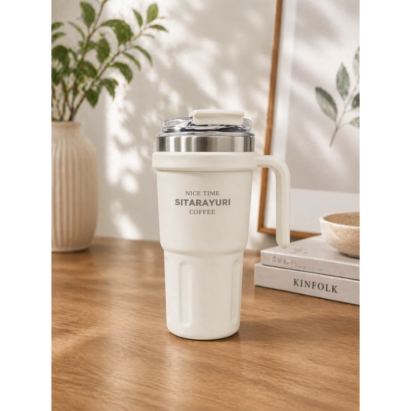 Thermal Coffee Tumbler with Handle Stainless Steel 600ml