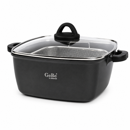 GE BE Venus Fryer Pot W/Lid & Frying Basket 28*28cm BLACK