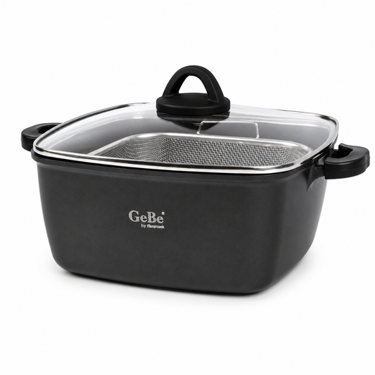 GE BE Venus Fryer Pot W/Lid & Frying Basket 28*28cm BLACK