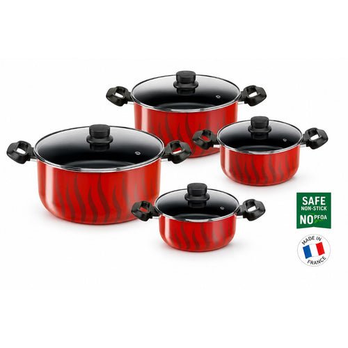 TEFAL C3079082 Tempo Flamme 8 pc set stewpots 18/22/26/30 cm