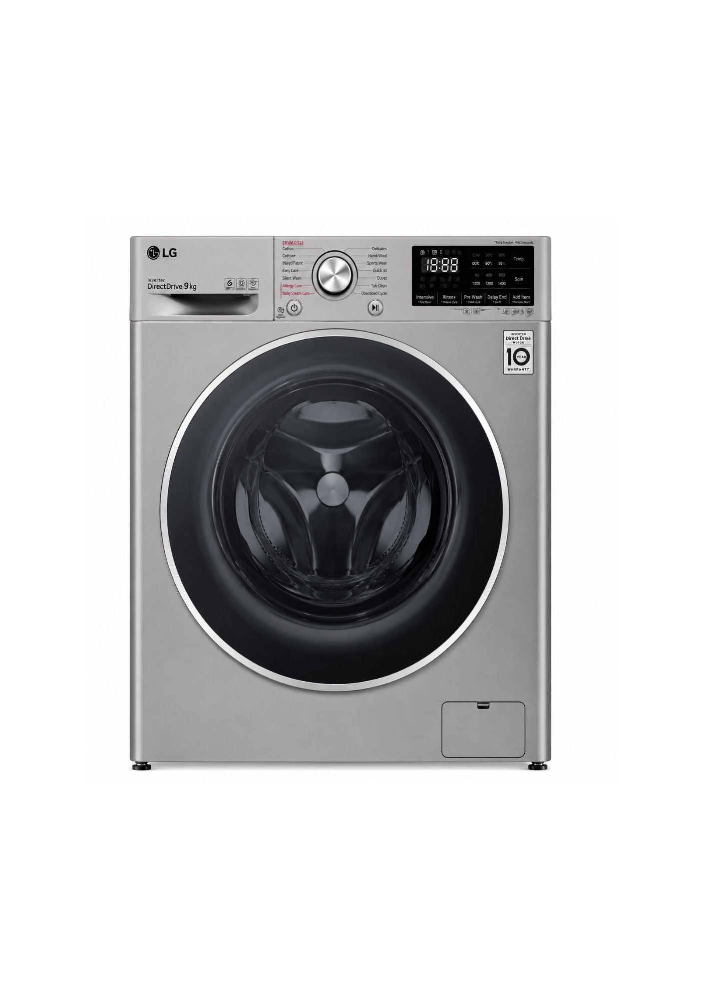 LG W ashing Machine 9kg F4R6VYGCP Silver