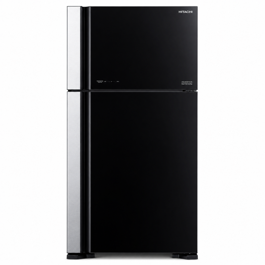 HITACHI REFRIGERATOR RV-G760 PUN7 GBK H:182*W:85.5*D72.5 - GLASS - BLACK