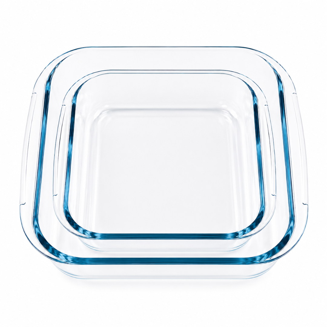 Barella Rectangular Glass Baking Dish Set of 2 Italy
