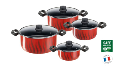 TEFAL C3079082 Tempo Flamme 8 pc set stewpots 18/22/26/30 cm