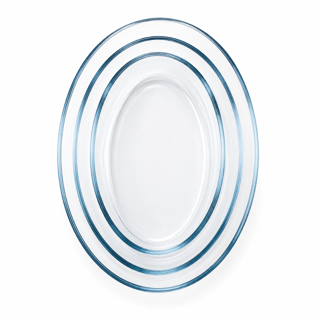 Barella Oval Glass Baking Dish Set of 3 Italy