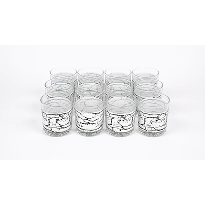 Modern Marble Design Glass Set – 12 PCS