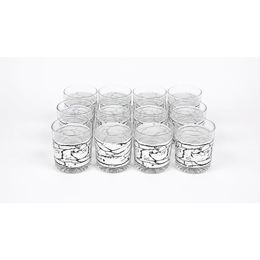 Modern Marble Design Glass Set – 12 PCS