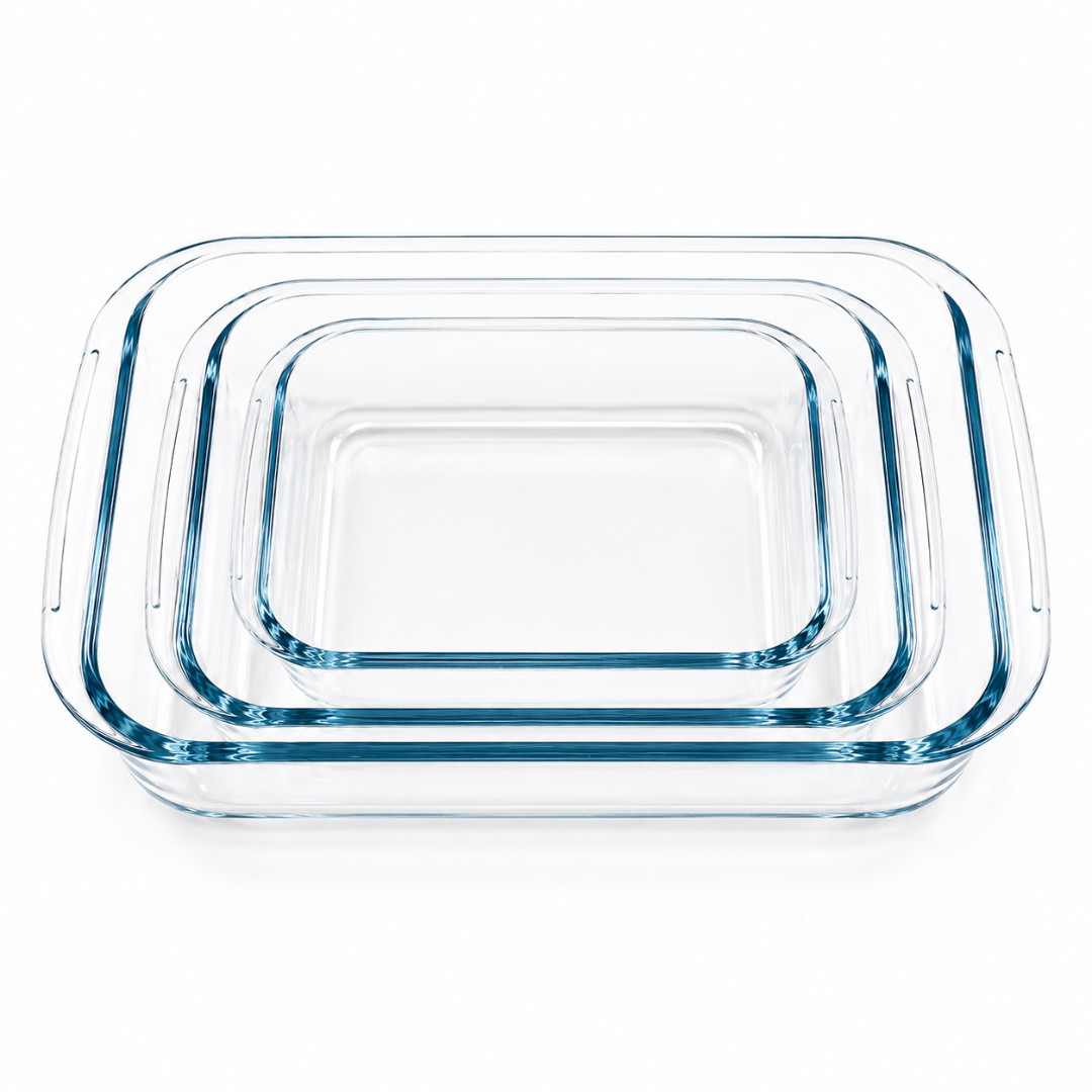Barella Rectangular Glass Baking Dish Set of 3 Italy