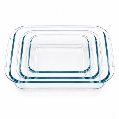 Barella Rectangular Glass Baking Dish Set of 3 Italy