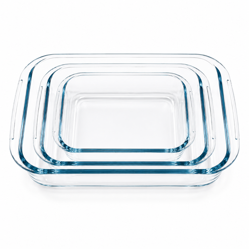 Barella Rectangular Glass Baking Dish Set of 3 Italy