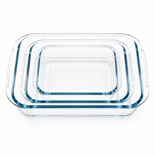 Barella Rectangular Glass Baking Dish Set of 3 Italy