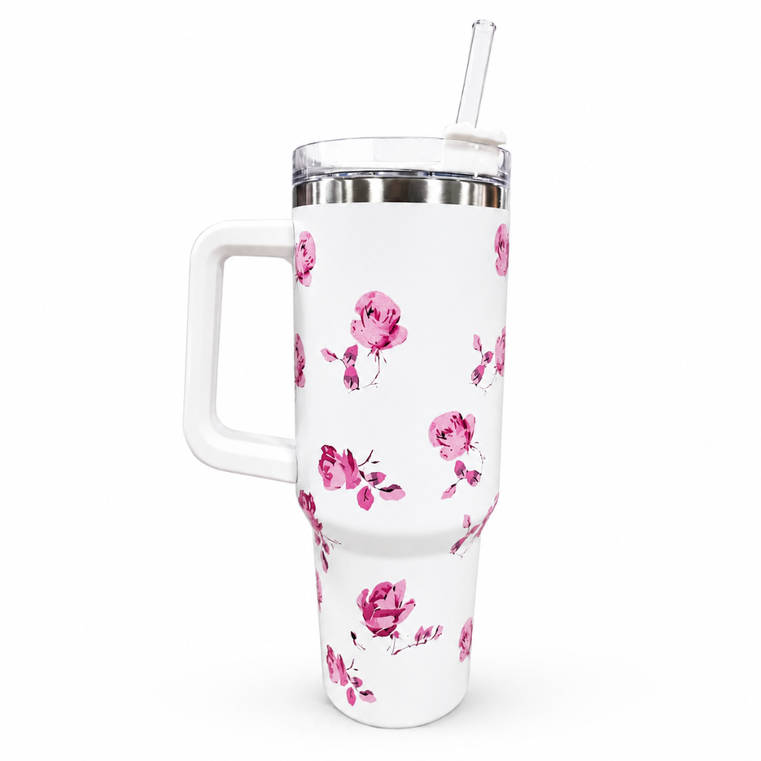 Insulated Tumbler Mug with Handle (or Travel Tumbler with Straw) 1200ml