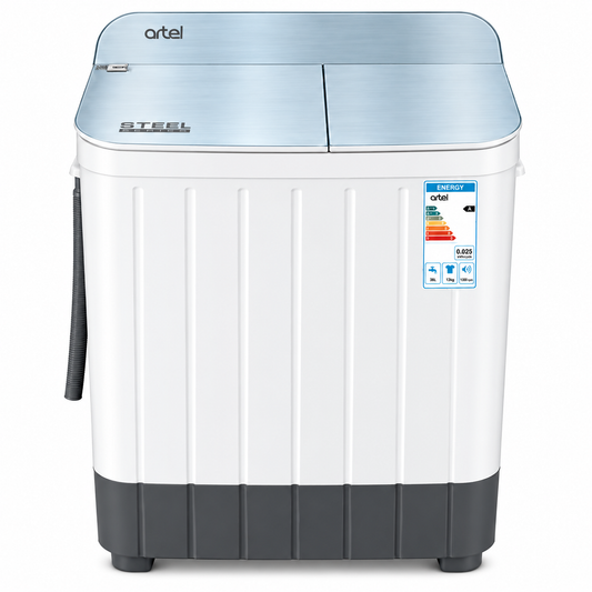 Artel Energy Double Washing Machine 8kg TG80FMP Baby blue & White