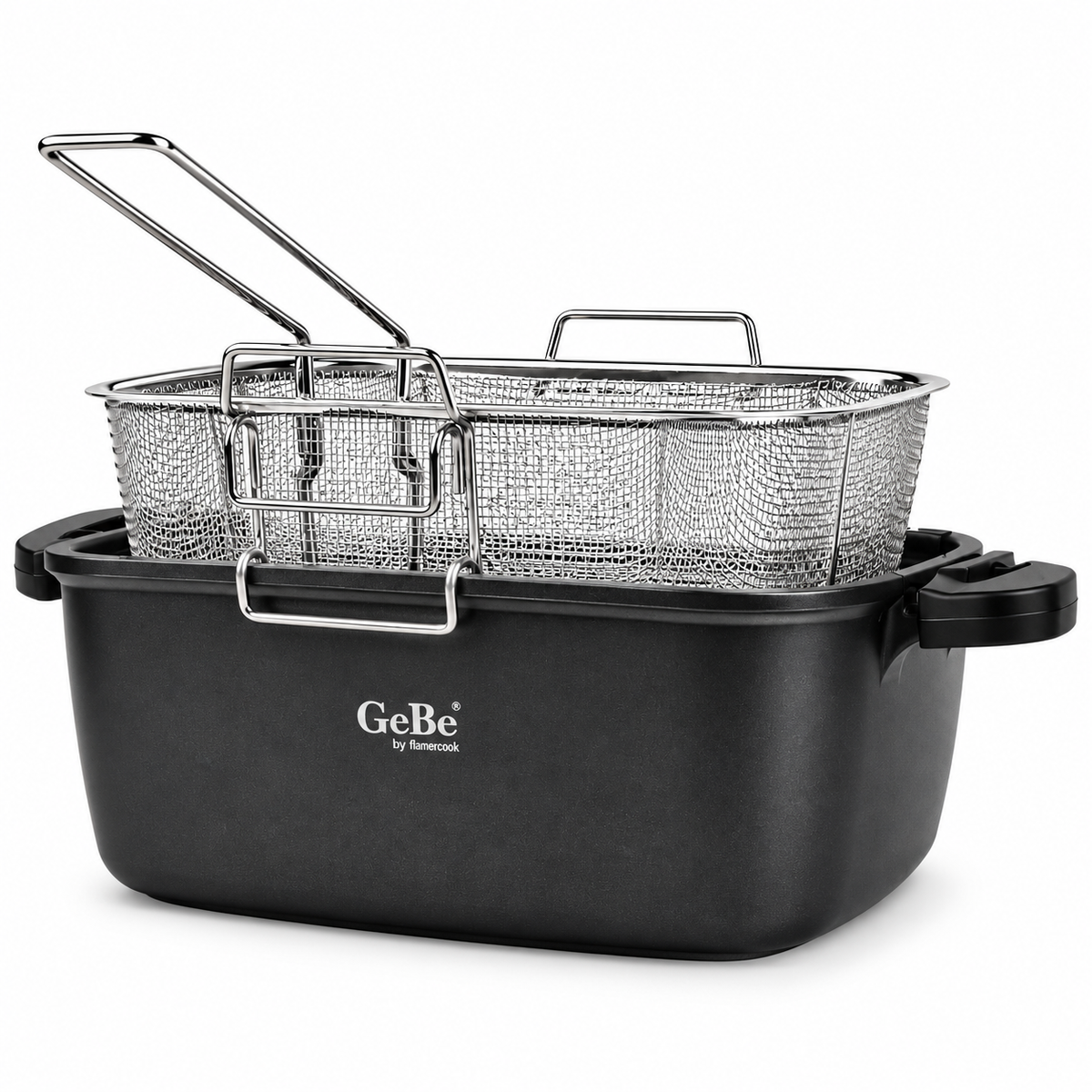 GE BE Venus Fryer Pot W/Lid & Frying Basket BLACK