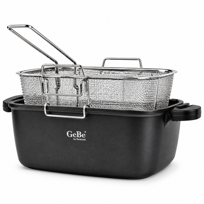 GE BE Venus Fryer Pot W/Lid & Frying Basket BLACK
