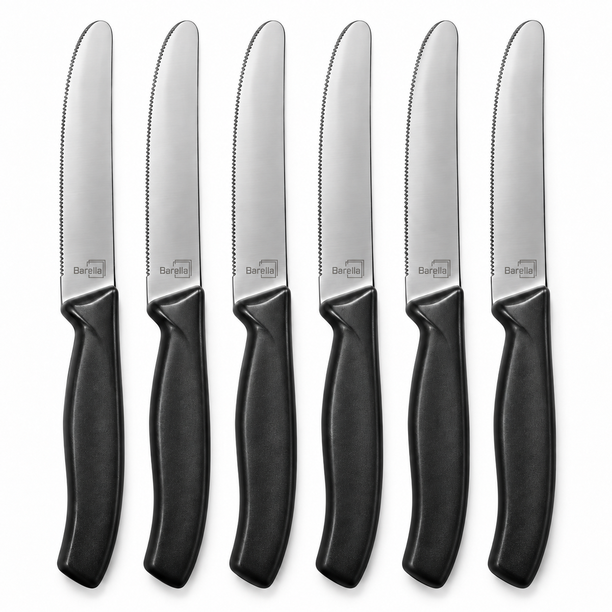 Barella 6-Piece Serrated Table Knife Set – Black