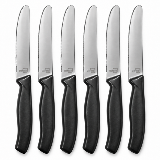 Barella 6-Piece Serrated Table Knife Set – Black