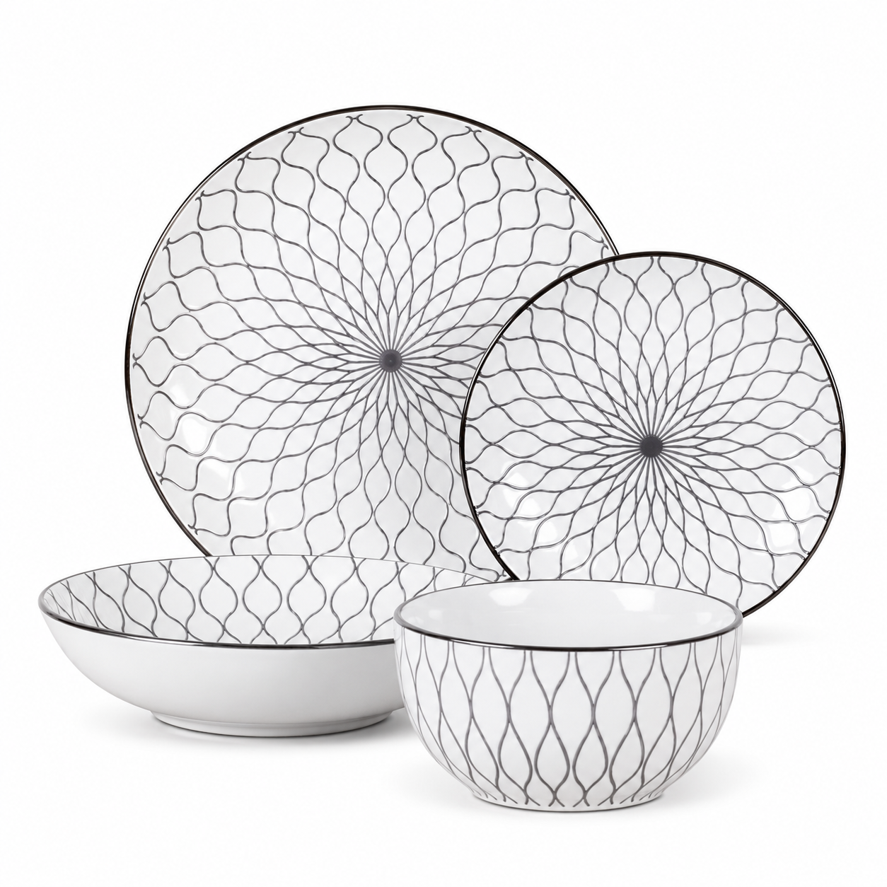 Dorsch Blanc  Stoneware Set of 24 Pcs Dh-09391