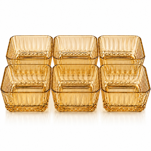 Ribbed Glass Dessert Bowls