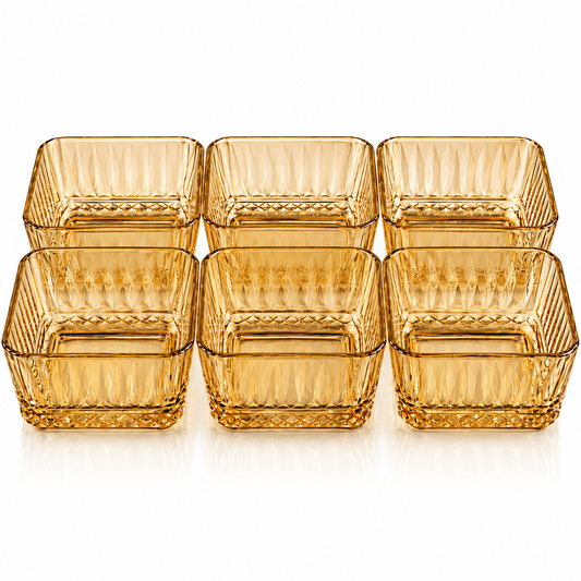 Ribbed Glass Dessert Bowls