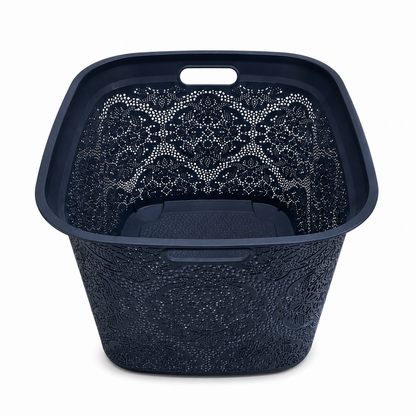 Elegant Lace Laundry Basket with Handles