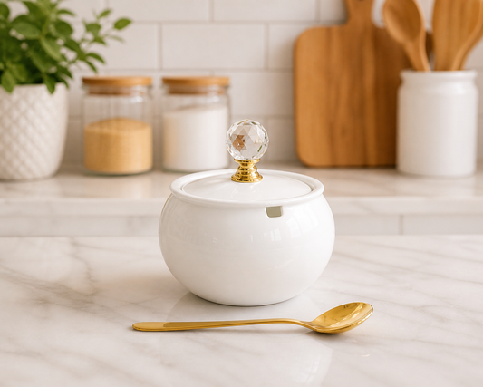 Luxury  Sugar Bowl with Lid & Spoon 140ml