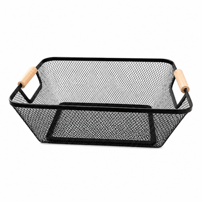 Black Mesh Organizer Baskets (Set of 3)